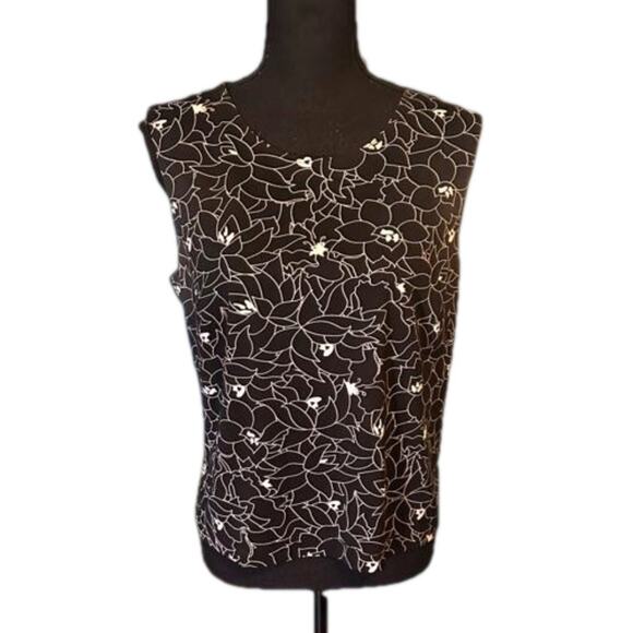 Worthington Petite Black Floral Two-Piece Set – Size L - Picture 2 of 8